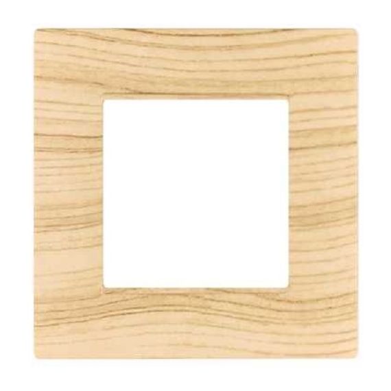 Placca 2 posti quadrata abete compatibile Vimar Plana Placca 2 posti quadrata abete compatibile Vimar Plana